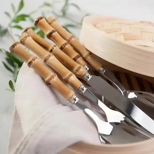 Vintage Natural Bamboo Flatware